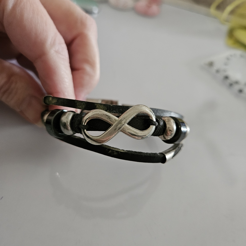 Black and Silver Infinity Bracelet